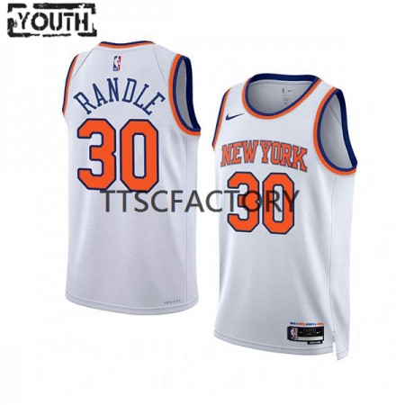 Maglia NBA New York Knicks Julius Randle 30 Nike 2022-23 Association Edition Bianco Swingman - Bambino